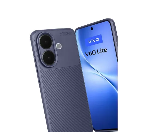 Vivo V60 Lite Auto Focus Karbon Kapak - Lacivert