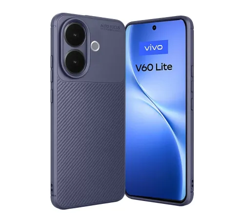 Vivo V60 Lite Auto Focus Karbon Kapak - Lacivert