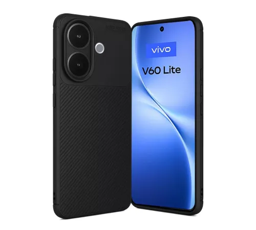 Vivo V60 Lite Auto Focus Karbon Kapak - Siyah