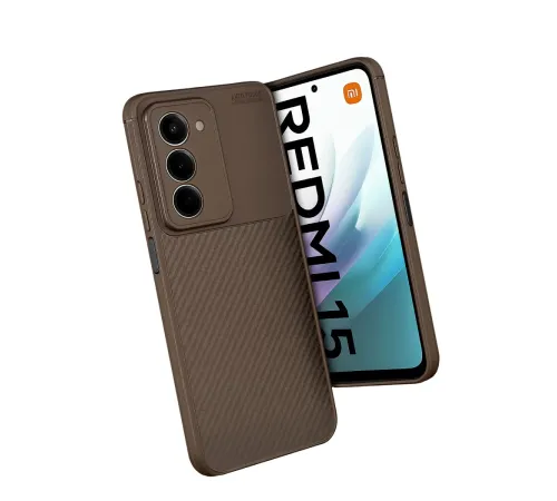 Xiaomi Redmi 15 4G Auto Focus Karbon Kapak - Kahverengi