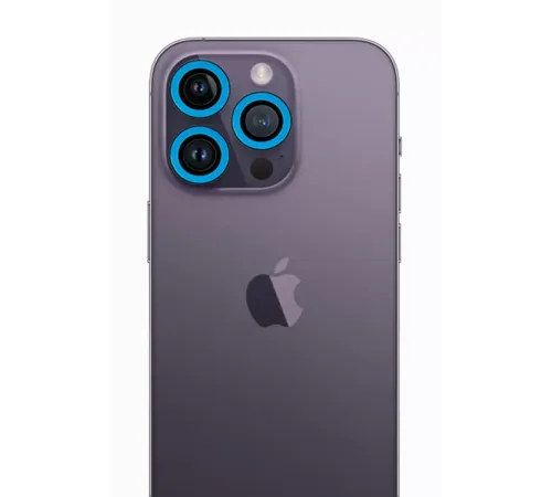 Apple iPhone 12 Pro Neon Fosforlu Kamera Lens - Mavi