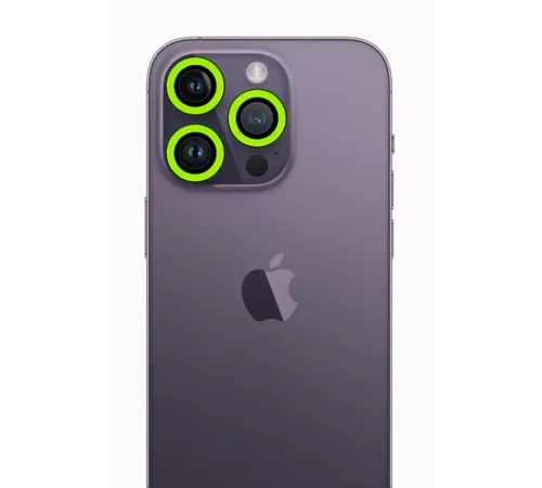 Apple iPhone 12 Pro Neon Fosforlu Kamera Lens - Yeşil
