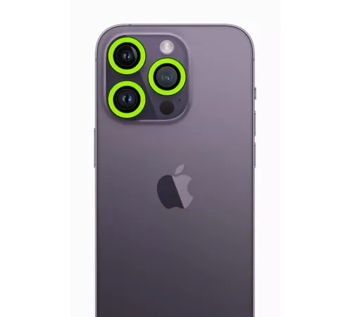 Apple iPhone 12 Pro Neon Fosforlu Kamera Lens - Yeşil