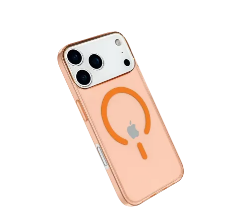 Apple iPhone 17 Pro Kılıf Pc Real Magsafe Kapak - Turuncu