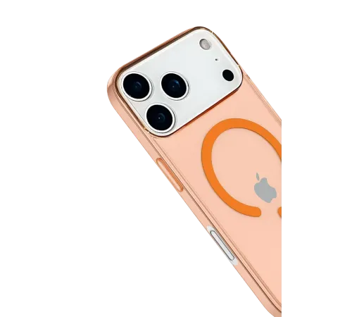 Apple iPhone 17 Pro Kılıf Pc Real Magsafe Kapak - Turuncu