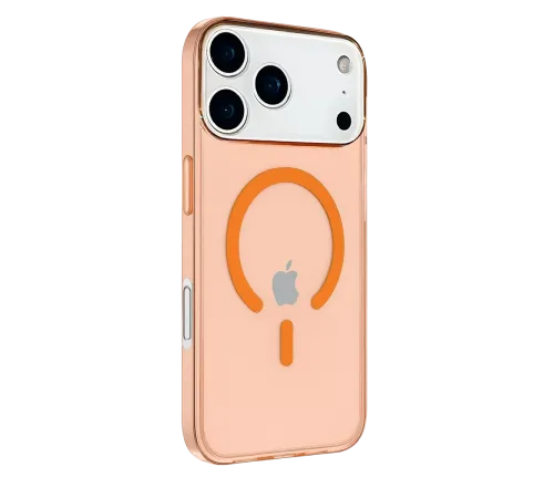 Apple iPhone 17 Pro Kılıf Pc Real Magsafe Kapak - Turuncu