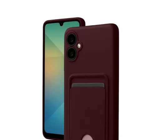 Samsung Galaxy A07 4G Kelvin Kartvizitli Silikon - Bordo
