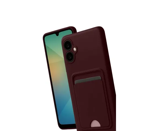 Samsung Galaxy A07 4G Kelvin Kartvizitli Silikon - Bordo
