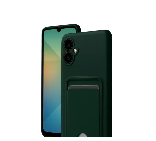 Samsung Galaxy A07 4G Kelvin Kartvizitli Silikon - Koyu Yeşil