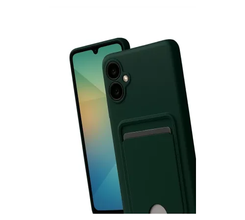 Samsung Galaxy A07 4G Kelvin Kartvizitli Silikon - Koyu Yeşil