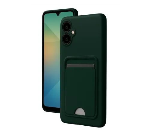 Samsung Galaxy A07 4G Kelvin Kartvizitli Silikon - Koyu Yeşil