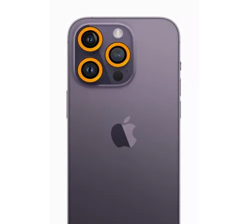 Apple iPhone 12 Pro Neon Fosforlu Kamera Lens - Sarı