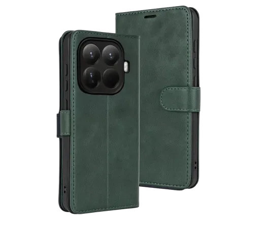 Xiaomi Mi 15T Pro Trend S Plus Kapaklı Kılıf - Yeşil