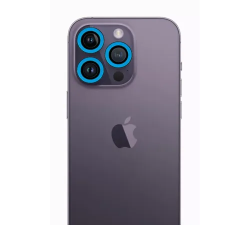 Apple iPhone 12 Pro Max Neon Fosforlu Kamera Lens - Mavi