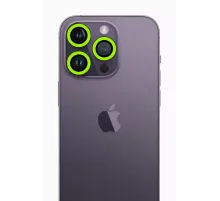 Apple iPhone 12 Pro Max Neon Fosforlu Kamera Lens - Yeşil