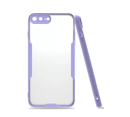 Apple iPhone 7 Plus Kılıf Platin Silikon - Lila