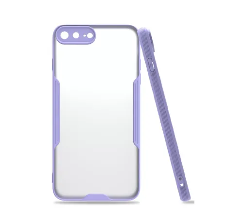 Apple iPhone 7 Plus Kılıf Platin Silikon - Lila