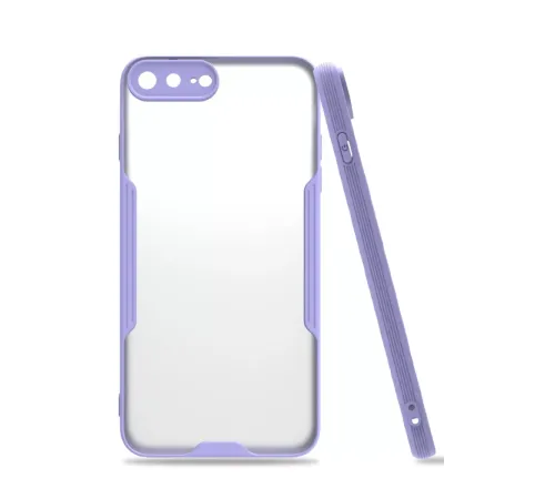 Apple iPhone 7 Plus Kılıf Platin Silikon - Lila