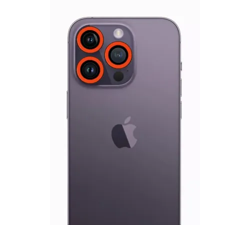 Apple iPhone 12 Pro Max Neon Fosforlu Kamera Lens - Turuncu