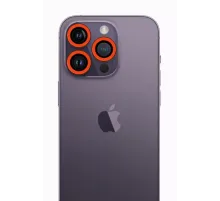 Apple iPhone 12 Pro Max Neon Fosforlu Kamera Lens - Turuncu