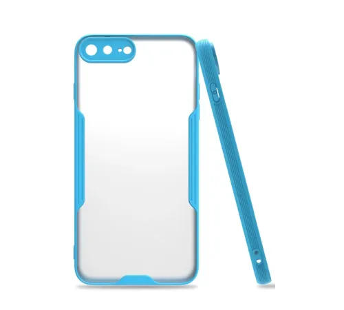 Apple iPhone 7 Plus Kılıf Platin Silikon - Mavi