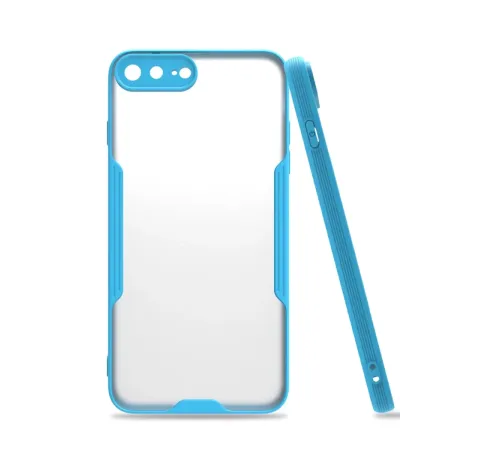 Apple iPhone 7 Plus Kılıf Platin Silikon - Mavi