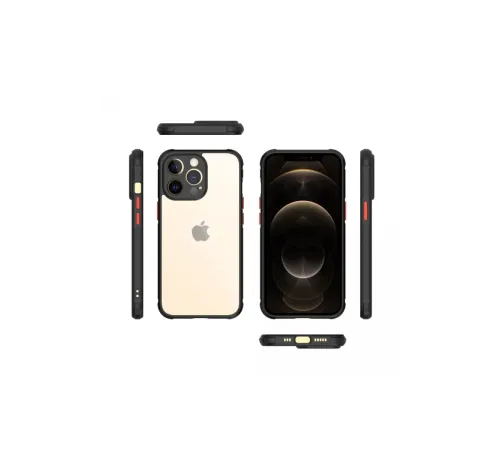 Apple iPhone 13 Pro Kılıf Miami Şeffaf Silikon - Siyah