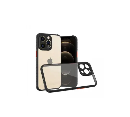Apple iPhone 13 Pro Kılıf Miami Şeffaf Silikon - Siyah