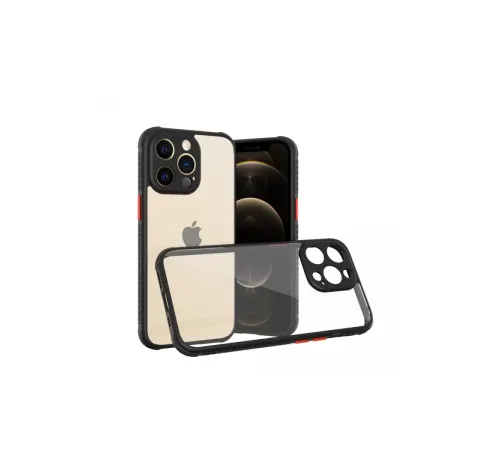 Apple iPhone 13 Pro Kılıf Miami Şeffaf Silikon - Siyah