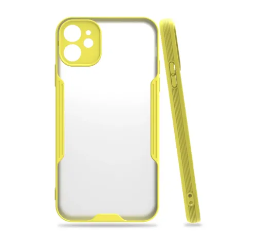 Apple iPhone 11 Kılıf Platin Silikon - Sarı