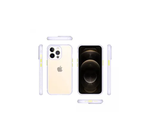 Apple iPhone 13 Pro Kılıf Miami Şeffaf Silikon - Lila