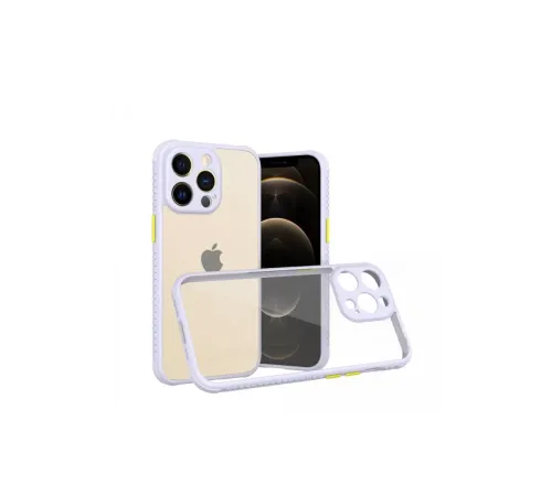 Apple iPhone 13 Pro Kılıf Miami Şeffaf Silikon - Lila