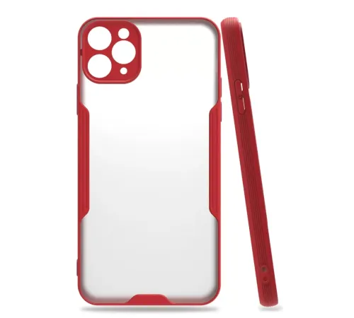 Apple iPhone 11 Pro Kılıf Platin Silikon - Kırmızı