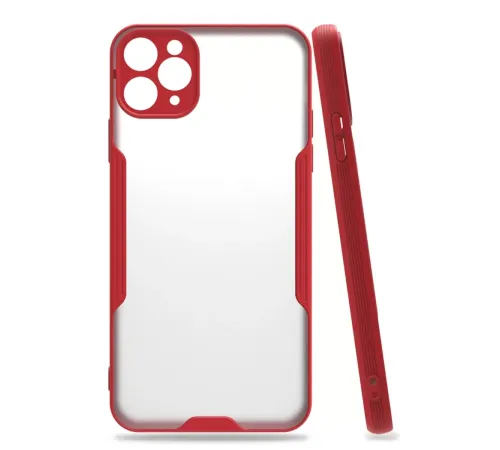 Apple iPhone 11 Pro Kılıf Platin Silikon - Kırmızı