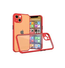 Apple iPhone 13 Mini Kılıf Miami Şeffaf Silikon - Kırmızı