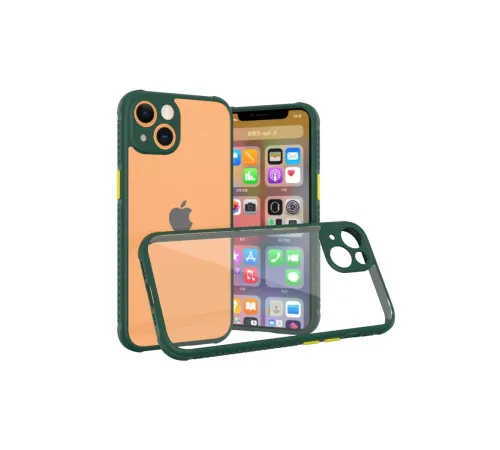 Apple iPhone 13 Mini Kılıf Miami Şeffaf Silikon - Koyu Yeşil