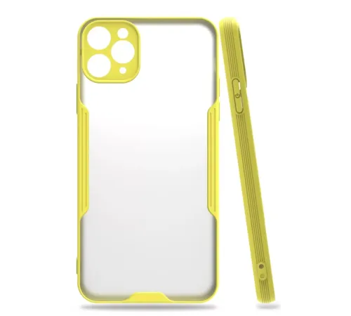 Apple iPhone 11 Pro Kılıf Platin Silikon - Sarı