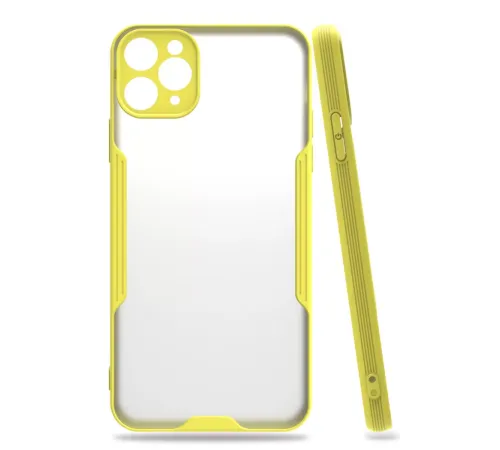 Apple iPhone 11 Pro Kılıf Platin Silikon - Sarı