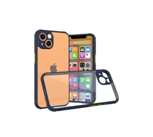Apple iPhone 13 Mini Kılıf Miami Şeffaf Silikon - Lacivert