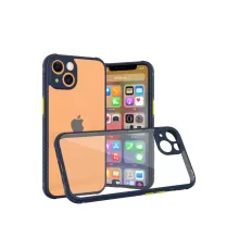 Apple iPhone 13 Mini Kılıf Miami Şeffaf Silikon - Lacivert