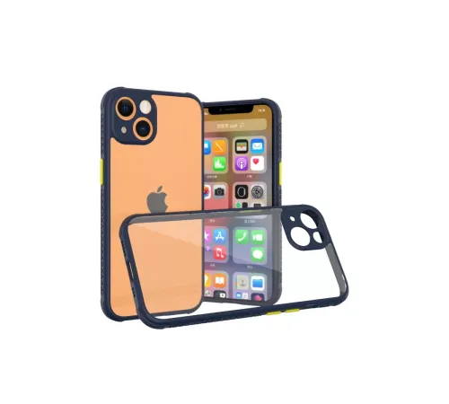 Apple iPhone 13 Mini Kılıf Miami Şeffaf Silikon - Lacivert