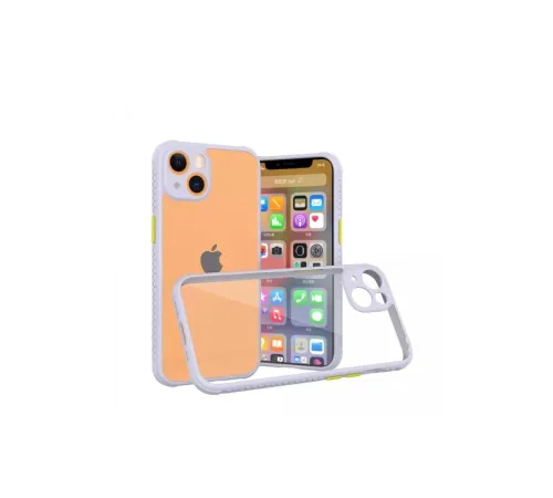 Apple iPhone 13 Mini Kılıf Miami Şeffaf Silikon - Lila