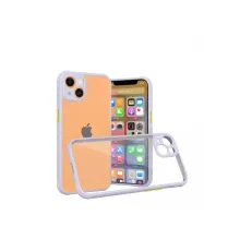Apple iPhone 13 Mini Kılıf Miami Şeffaf Silikon - Lila