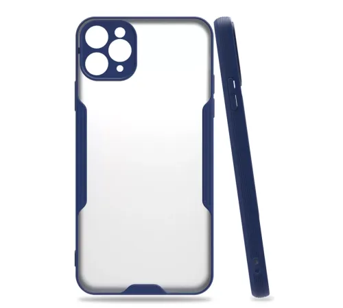Apple iPhone 11 Pro Max Kılıf Platin Silikon - Lacivert