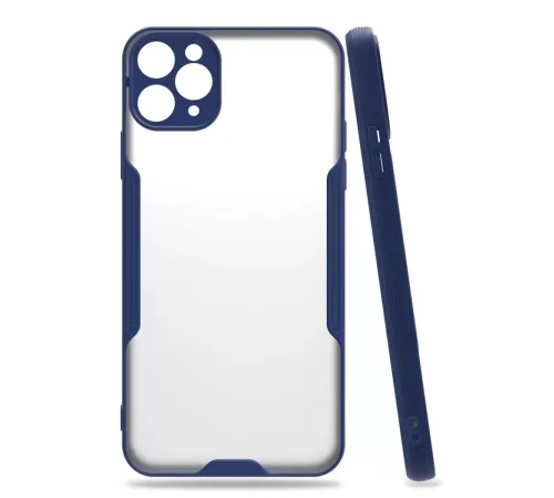 Apple iPhone 11 Pro Max Kılıf Platin Silikon - Lacivert