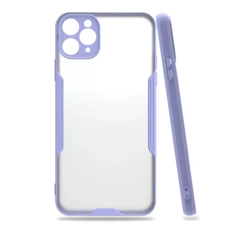 Apple iPhone 11 Pro Max Kılıf Platin Silikon - Lila