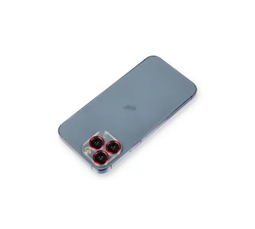 Apple iPhone 11 Pro Metal Kamera Lens Koruma Cam - Kırmızı
