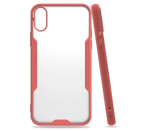 Apple iPhone X Kılıf Platin Silikon - Pembe