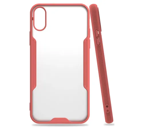 Apple iPhone X Kılıf Platin Silikon - Pembe