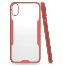Apple iPhone X Kılıf Platin Silikon - Pembe